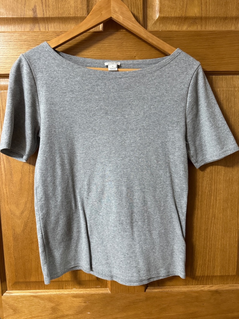 J. Crew Heather Gray Short-Sleeve Boatneck Tee
